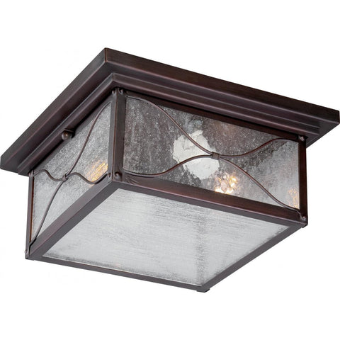 Vega 2 Light Outdoor Flush Fixture with Clear Seed Glass Outdoor Nuvo Lighting 