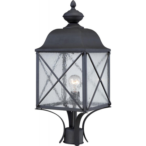 Wingate Outdoor Post Fixture with Clear Seed Glass Outdoor Nuvo Lighting 