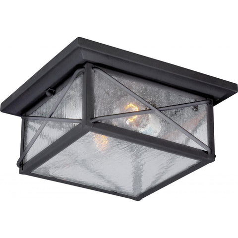 Wingate 2 Light Outdoor Flush Fixture with Clear Seed Glass Outdoor Nuvo Lighting 