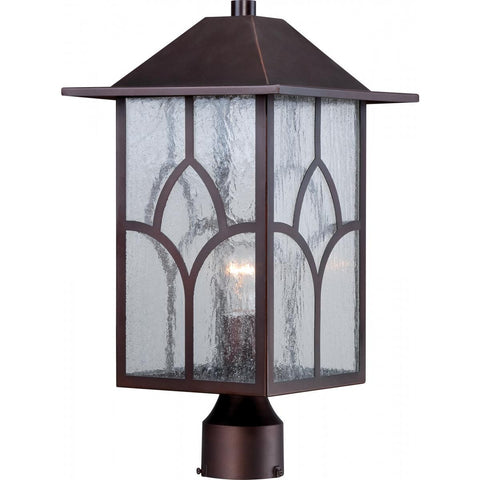 Stanton Outdoor Post Fixture with Clear Seed Glass Outdoor Nuvo Lighting 