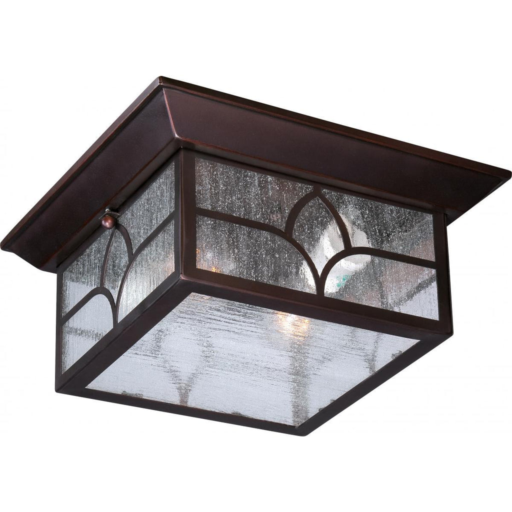 Stanton 2 Light Outdoor Flush Fixture with Clear Seed Glass Outdoor Nuvo Lighting 