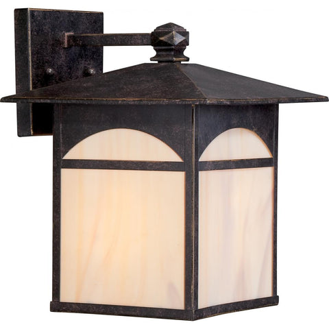 Canyon 9" Outdoor Wall Fixture with Honey Stained Glass Outdoor Nuvo Lighting 