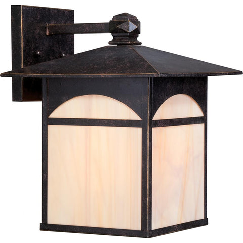 Canyon 11" Outdoor Wall Fixture with Honey Stained Glass Outdoor Nuvo Lighting 