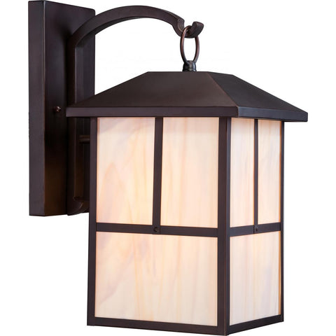 Tanner 10" Outdoor Wall Fixture with Honey Stained Glass Outdoor Nuvo Lighting 