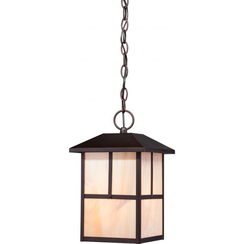 Tanner Outdoor Hanging Fixture with Honey Stained Glass Outdoor Nuvo Lighting 