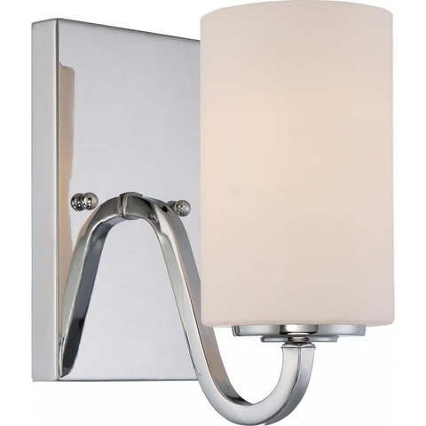 Willow 1 Light Vanity Fixture with White Glass Wall Nuvo Lighting 