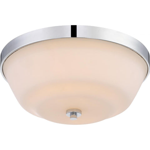 Willow 2 Light Flush Fixture with White Glass Ceiling Nuvo Lighting 
