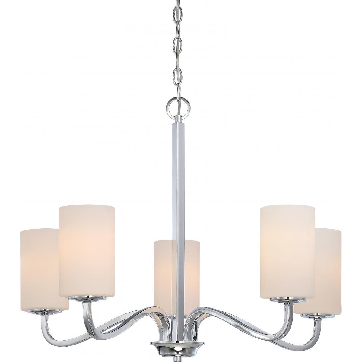 Willow 5 Light Hanging Fixture with White Glass Ceiling Nuvo Lighting 