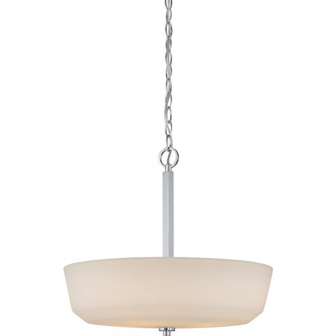 Willow 4 Light Pendant with White Glass Ceiling Nuvo Lighting 