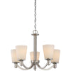Laguna 5 Light Hanging Fixture with White Glass Ceiling Nuvo Lighting 