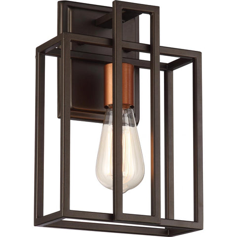 Lake 1 Light Wall Sconce Bronze with Copper Accents Finish Wall Nuvo Lighting 
