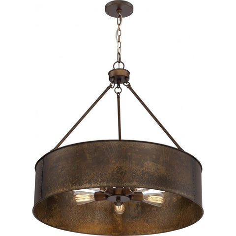 Kettle 5 Light Oversized Pendant with 60w Vintage Lamps Included Antique Copper Finish Ceiling Nuvo Lighting 