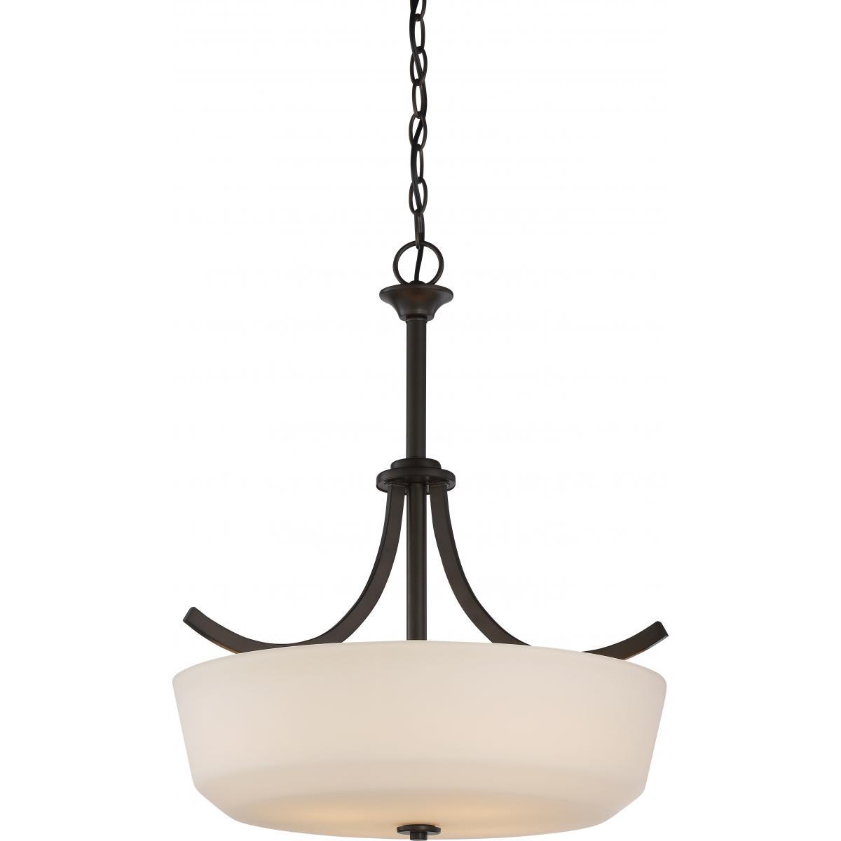 Laguna 4 Light Pendant with White Glass Ceiling Nuvo Lighting 