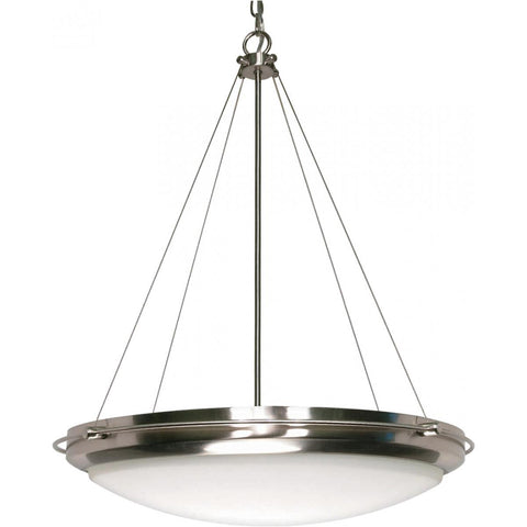 Polaris 3 Light 23" Pendant with Satin Frosted Glass Shades Ceiling Nuvo Lighting Brushed Nickel 
