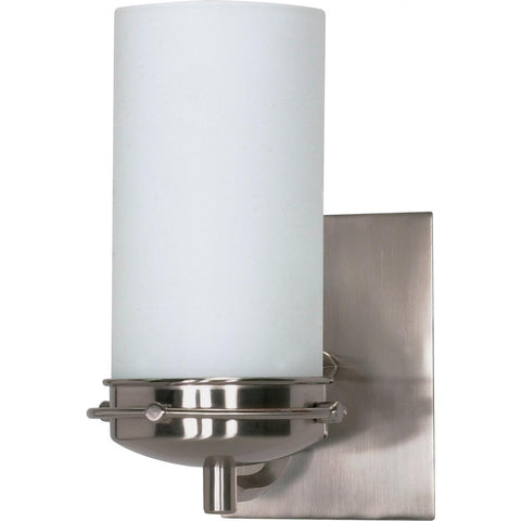 Polaris 1 Light 5" Vanity with Satin Frosted Glass Shade Wall Nuvo Lighting 