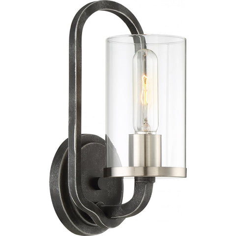 Sherwood Wall Sconce Iron Clear Glass Lamp Included Wall Nuvo Lighting 