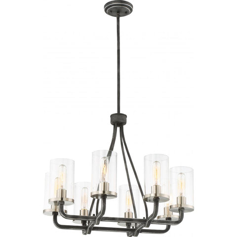 8 Light Sherwood Chandelier Finish Clear Glass Lamps Included Ceiling Nuvo Lighting 
