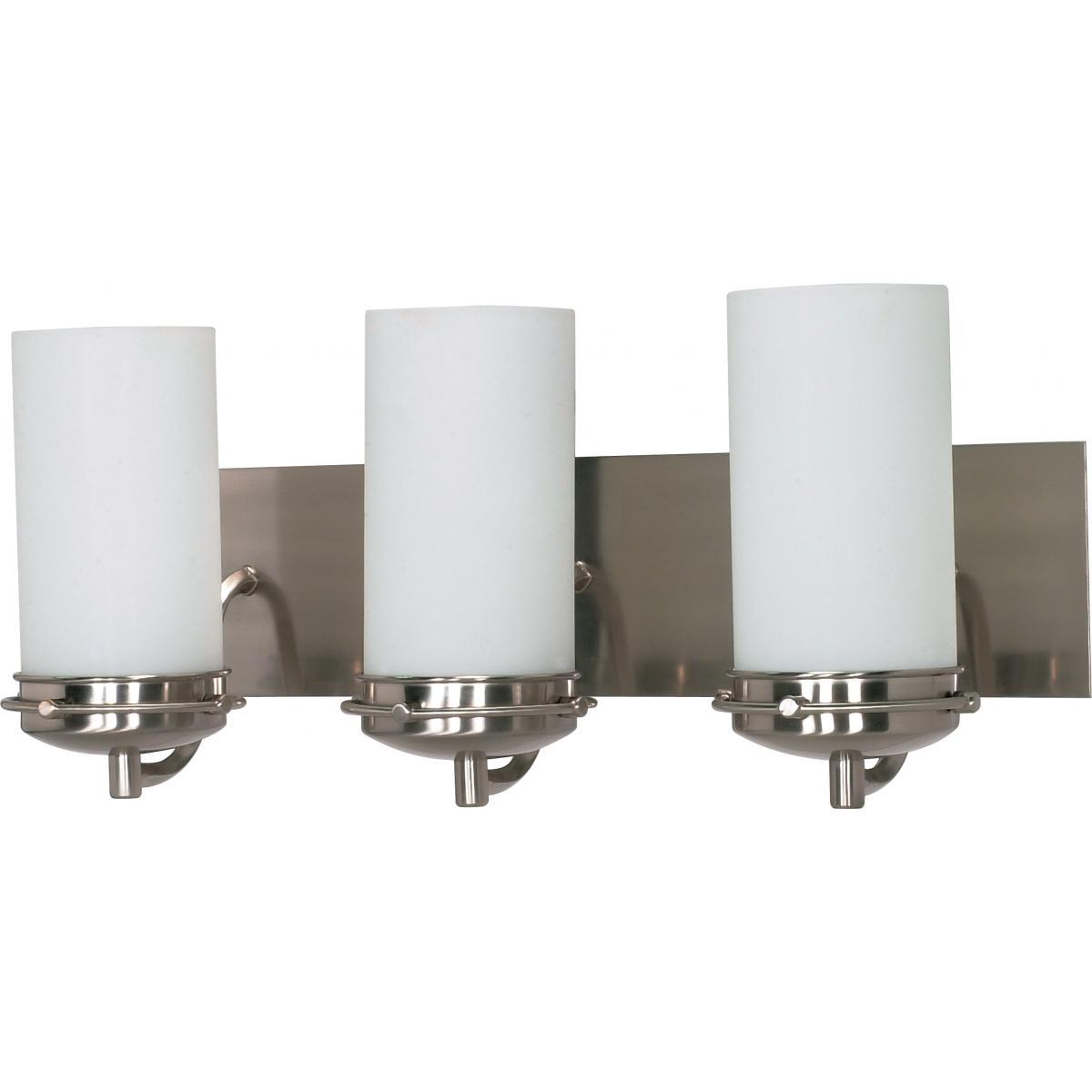 Polaris 3 Light 21" Vanity with Satin Frosted Glass Shades Wall Nuvo Lighting 