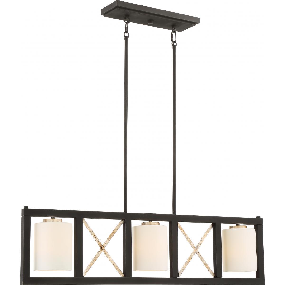 Boxer 38"w Island Pendant - Matte Black Ceiling Nuvo Lighting White 