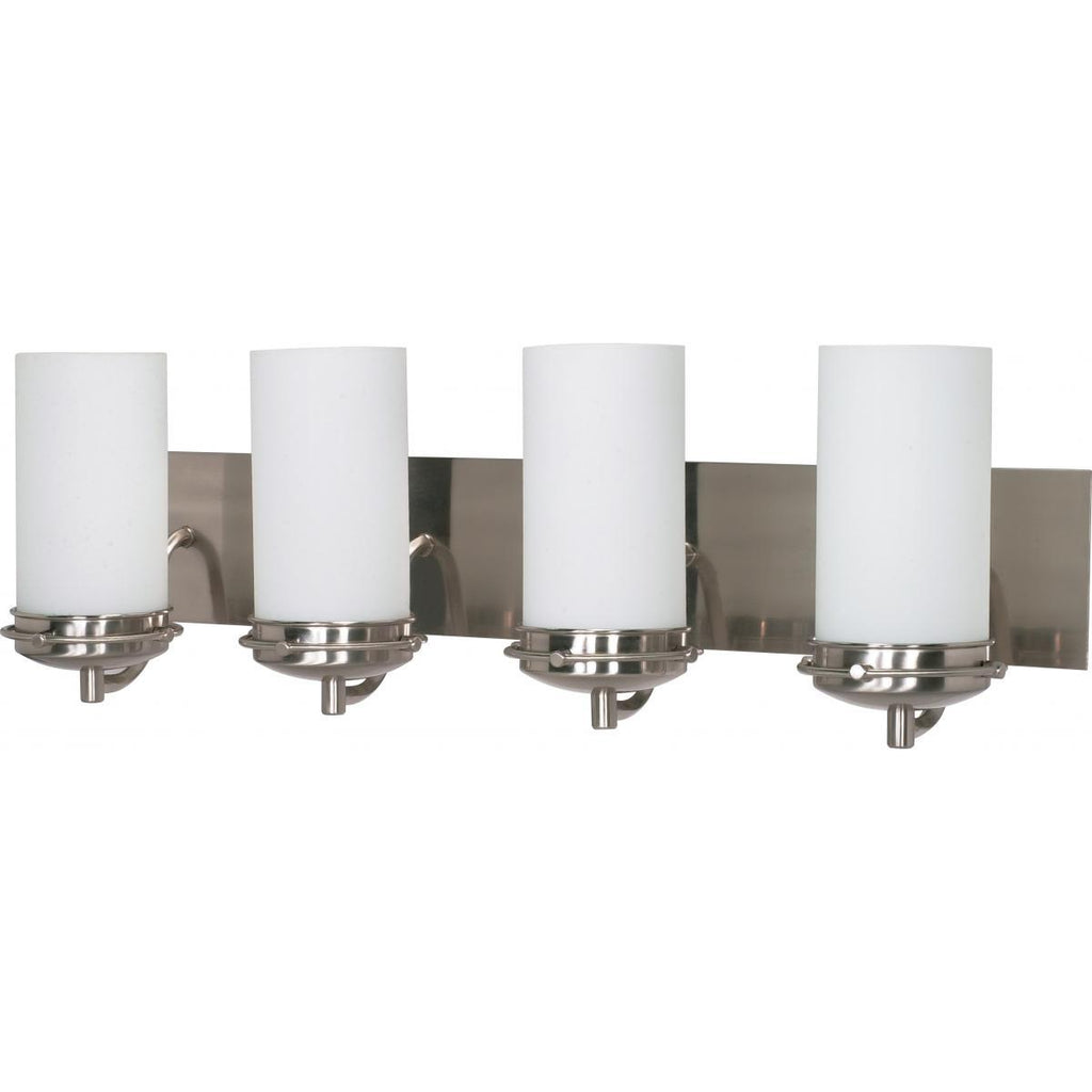 Polaris 4 Light 30" Vanity with Satin Frosted Glass Shades Wall Nuvo Lighting 