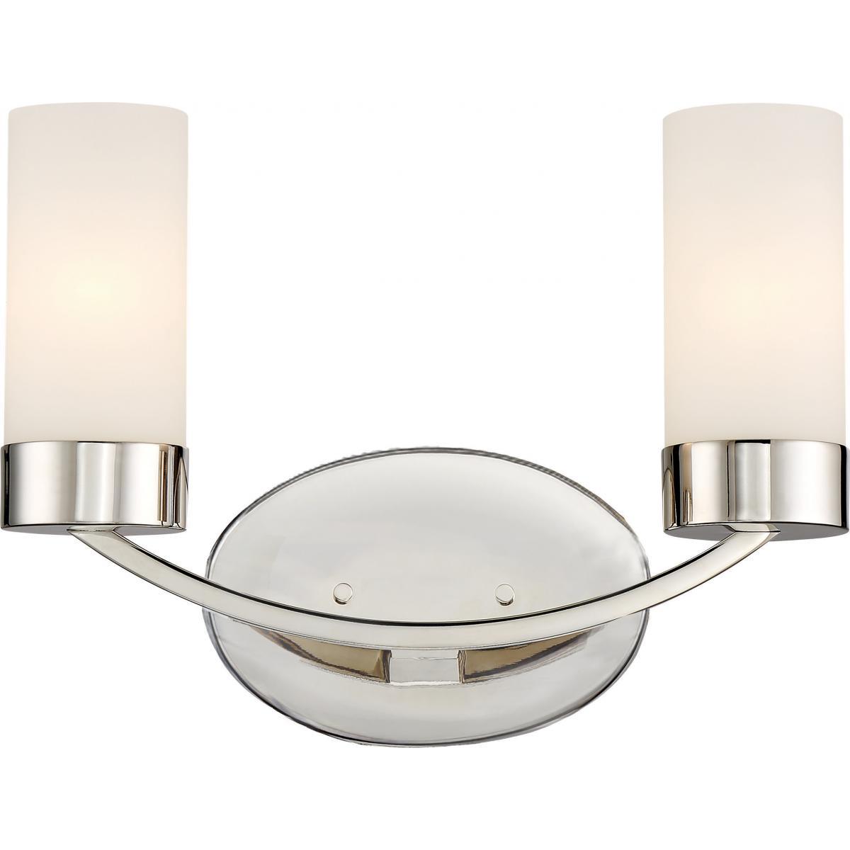 Denver 2 Light Vanity Fixture Polished Nickel Finish Wall Nuvo Lighting 