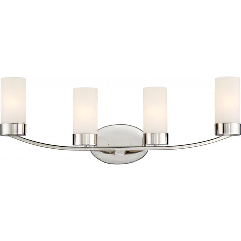 Denver 4 Light Vanity Fixture Polished Nickel Finish Wall Nuvo Lighting 