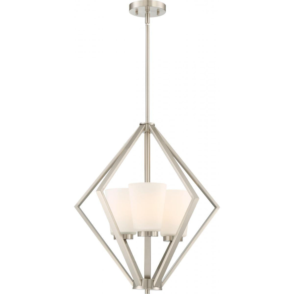 Nome 3 Light Pendant Fixture Brushed Nickel Finish Ceiling Nuvo Lighting 