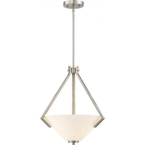 Nome 2 Light Pendant Fixture Brushed Nickel Finish Ceiling Nuvo Lighting 