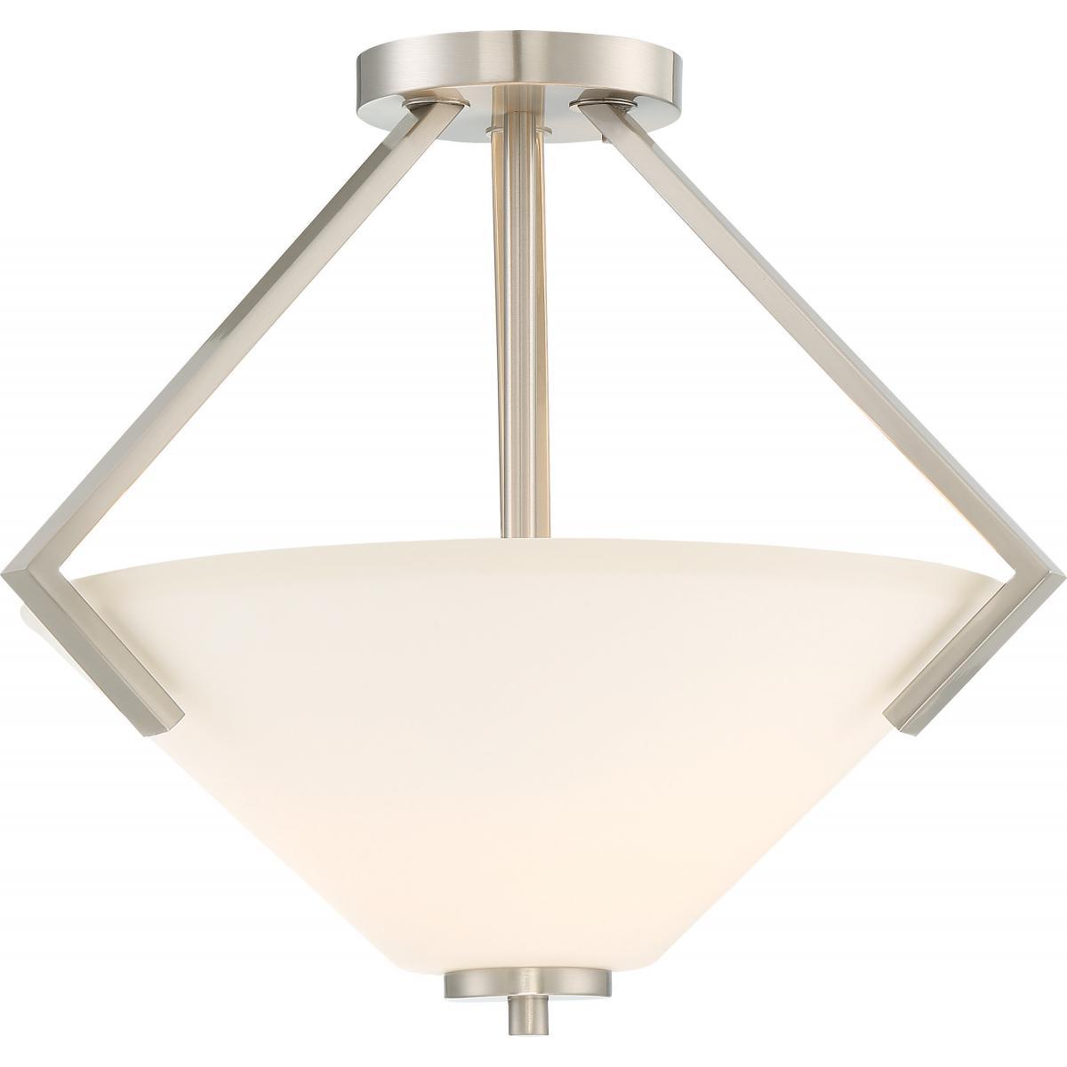 Nome 2 Light Semi Flush Fixture Brushed Nickel Finish Ceiling Nuvo Lighting 