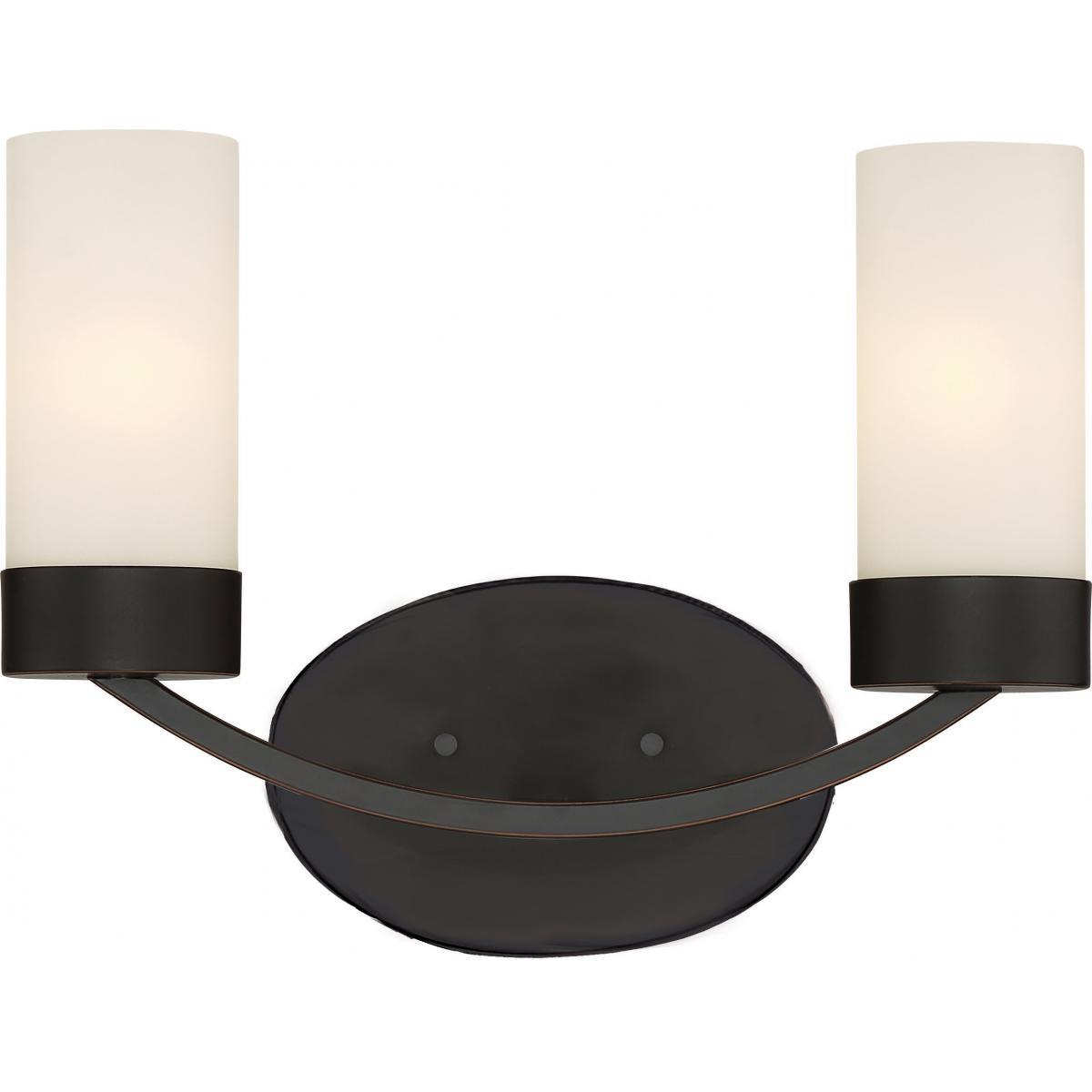 Denver 2 Light Vanity Fixture Mahogany Bronze Finish Wall Nuvo Lighting 