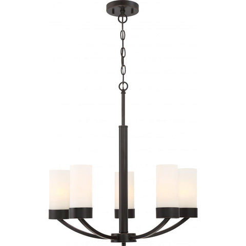 Denver 5 Light Chandelier Fixture Mahogany Bronze Finish Ceiling Nuvo Lighting 