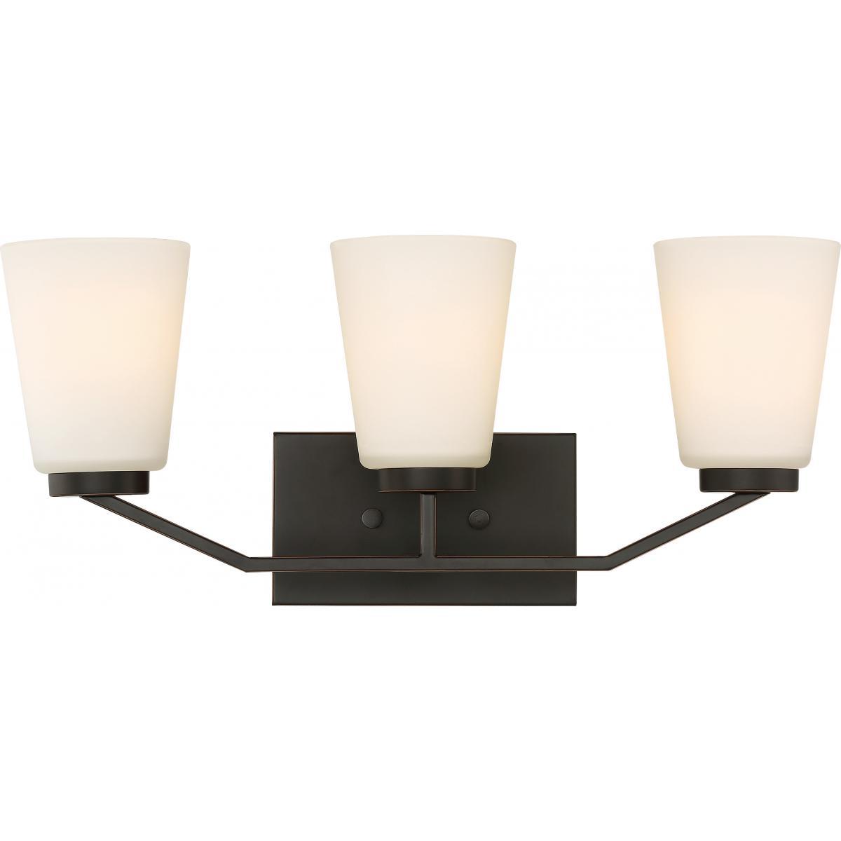 Nome 3 Light Vanity Fixture Mahogany Bronze Finish Wall Nuvo Lighting 