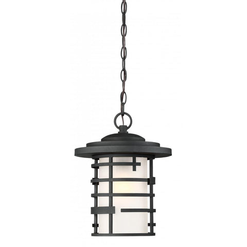 Lansing 1 Light Outdoor Hanging Lantern With Etched Glass Outdoor Nuvo Lighting Black 