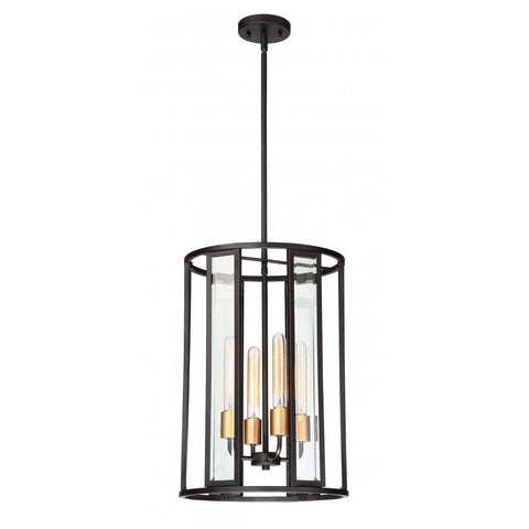 Payne 4 Light Foyer Pendant With Clear Beveled Glass Ceiling Nuvo Lighting 