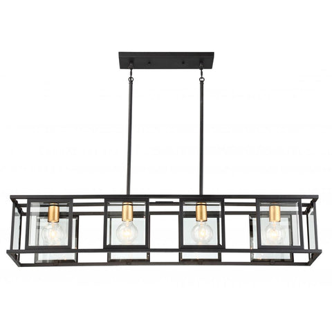 Payne 4 Light Island Pendant With Clear Beveled Glass Ceiling Nuvo Lighting 