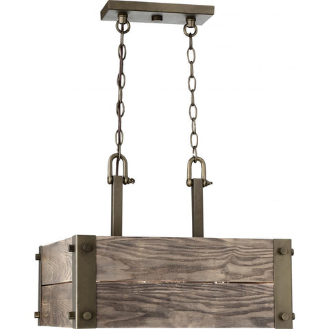 Winchester 4 Light Square Pendant With Aged Wood Ceiling Nuvo Lighting 