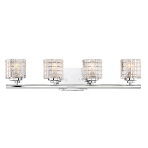 Votive 4 Light Vanity With Clear Glass Wall Nuvo Lighting 