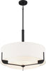 Frankie 4 Light 24 in. Pendant; Aged Bronze with White Glass
