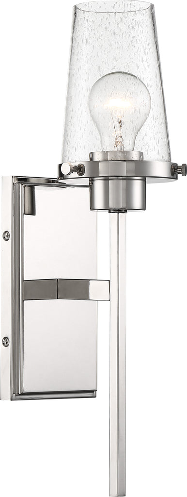 Rector Wall Sconce - Polished Nickel with Clear Seedy Glass