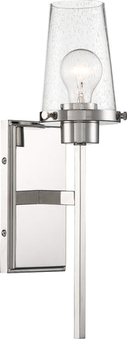 Rector Wall Sconce - Polished Nickel with Clear Seedy Glass