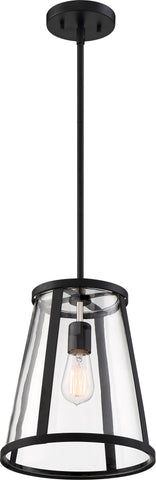 Bruge Pendant Fixture - Matte Black with Clear Glass