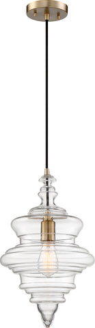 Ballarat Pendant Fixture - Burnished Brass with Clear Glass