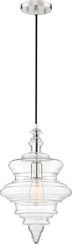 Ballarat Pendant Fixture - Polished Nickel with Clear Glass