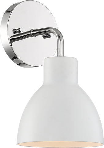 Sloan Bath Vanity Fixture - Polished Nickel with Matte White Shade