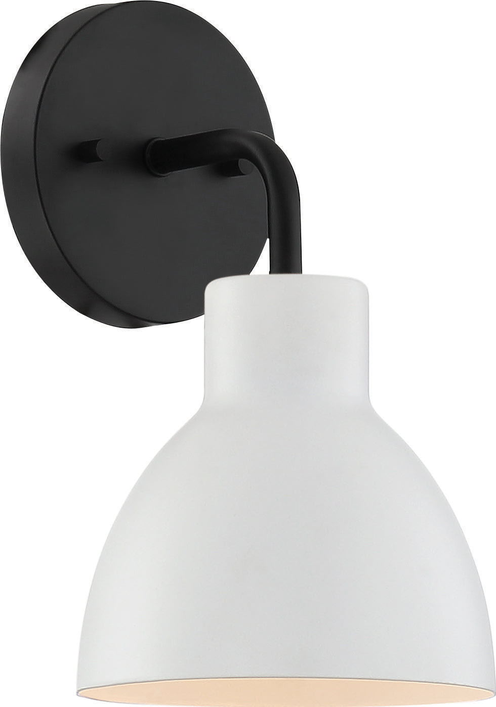 Sloan Bath Vanity Fixture - Matte Black with White Shade