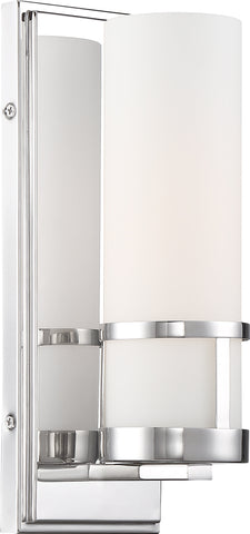Caryle Bath Vanity Fixture - Polished Nickel with Etched Opal Glass