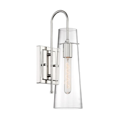 Alondra 1 Light Sconce with Clear Glass Polished Nickel Finish