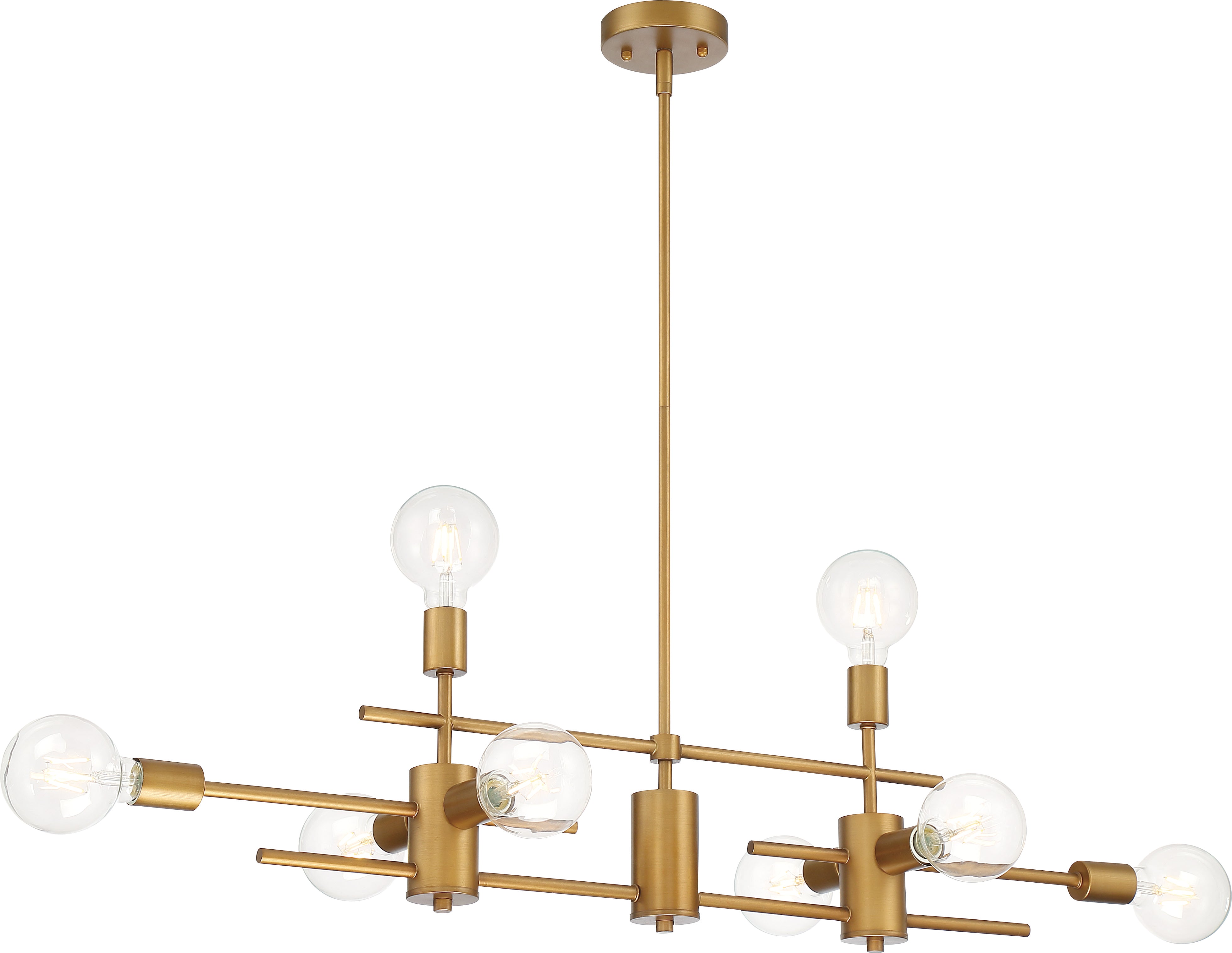 Delphi 8 Light Island Pendant Fixture - Aged Gold