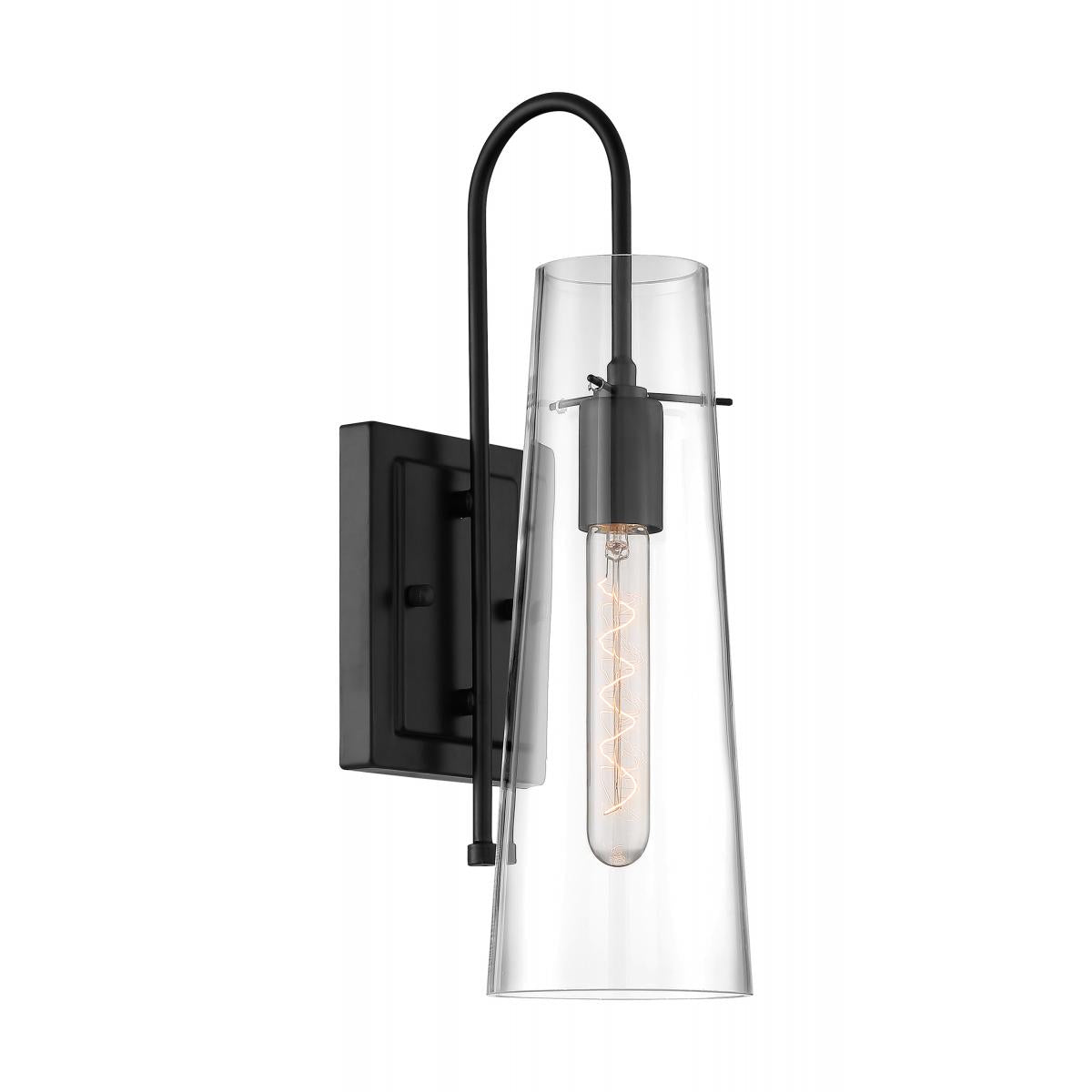 Alondra 1 Light Sconce with Clear Glass Black Finish