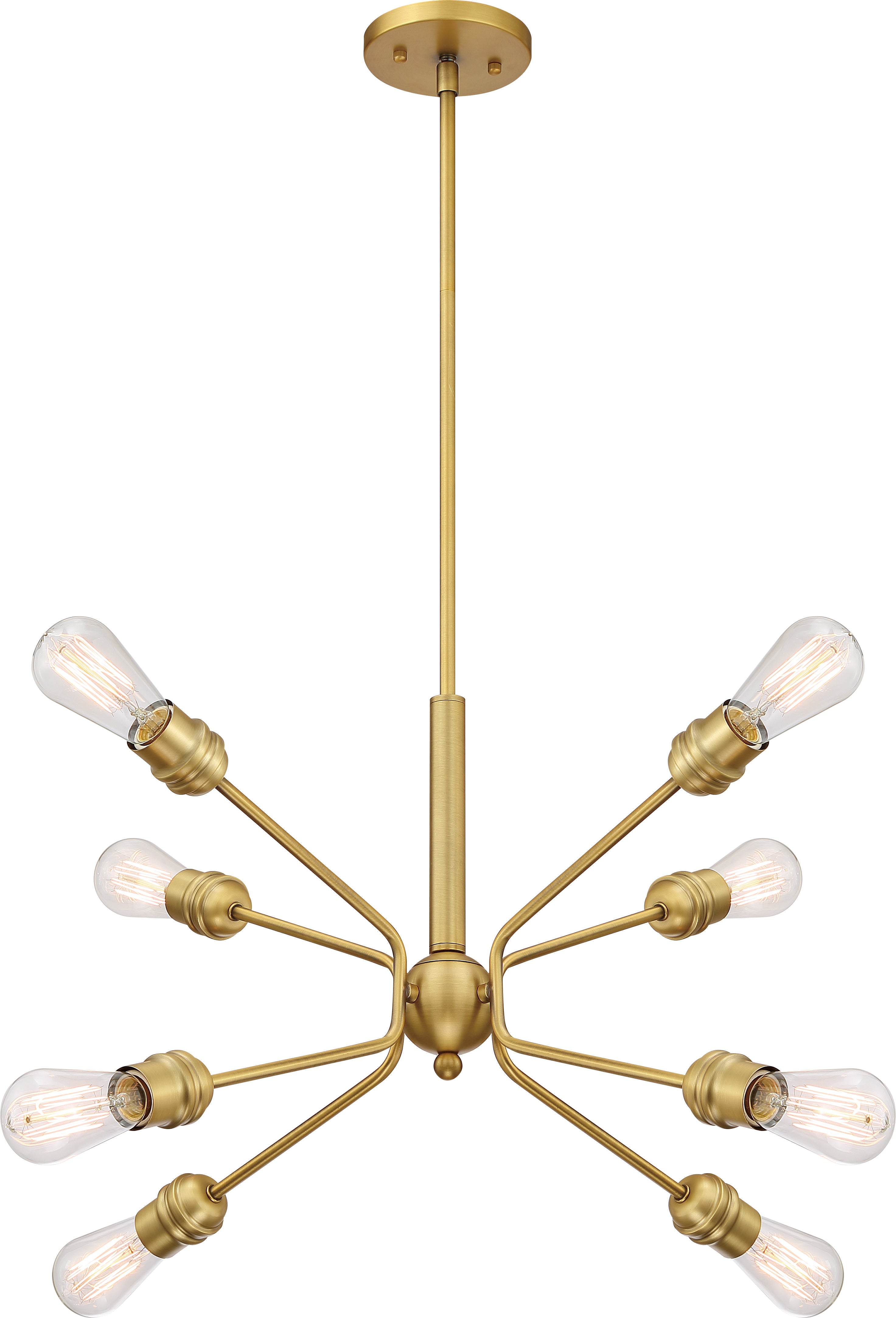 Faraday 8 Light Pendant Fixture - Brushed Brass